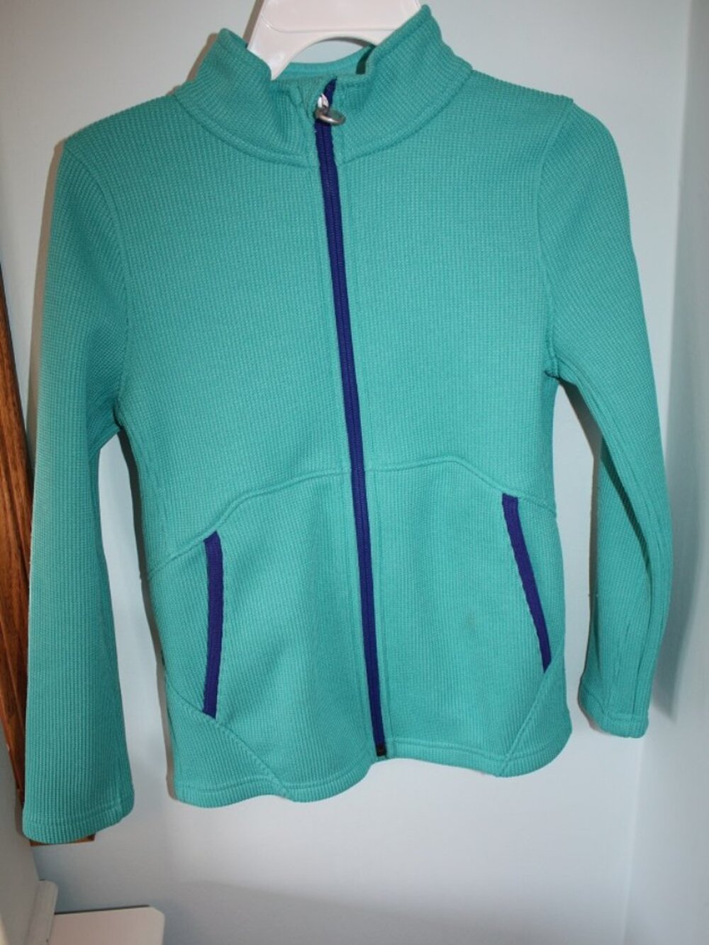SPYDER Girls Endure Stryke Knit Size M 10-12 Teal Green Radiator Fleece Full Zip